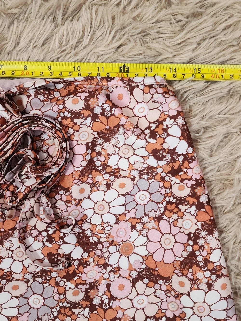 Cotton Candy LA- Pink & Brown Floral A-Line Skirt